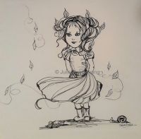 Autumn leaves in her hair